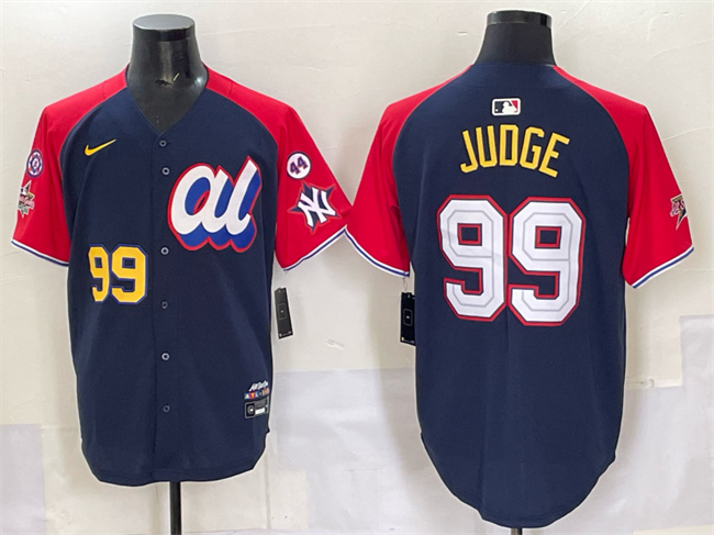 Men's American League #99 Aaron Judge Navy/Red Alternate 2025 All-Star With Patch Edition Limited Stitched Baseball Jersey